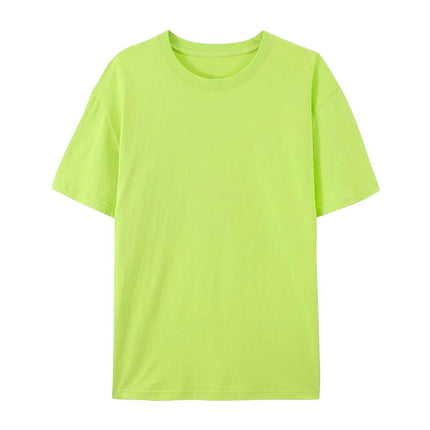 100% Cotton Solid T-shirts Sporty Short Sleeve Tees Casual White Black Clothing Loose O-Neck Summer Tops
