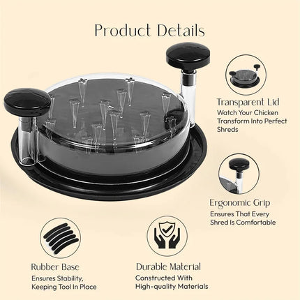 1PCS Chicken Shredder Tool Meat Breast Shredding Separation Mincing Grinder Machine With Lid For Shredding Chicken Pork Beef