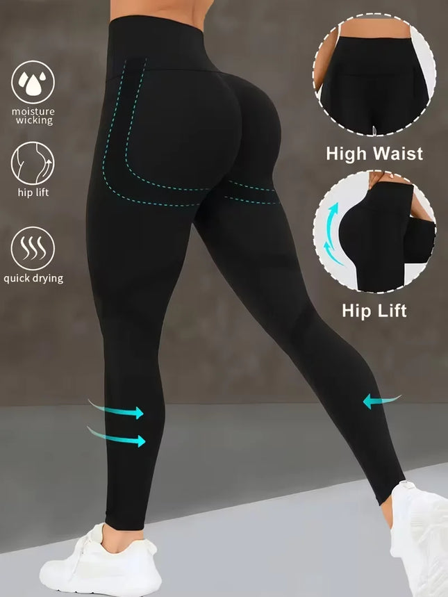 Women's High Waist Yoga Pants, Butt Lifting Wide Waistband Leggings, Adjustable Butt Lift Workout - product image 2