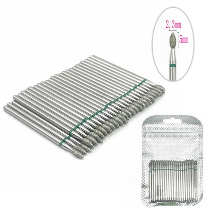 50pcs Diamond Nail Drill Cuticle Clean Bit Set Manicure Electric Cutter Bits Accessories Dead Skin Remove Tool