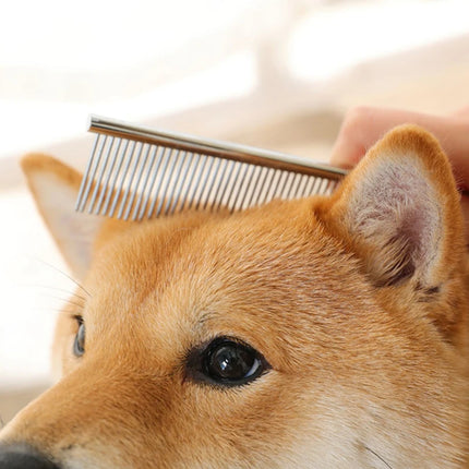 Stainless Steel Dog Comb Long Thick Hair Fur Removal Brush 16/19cm Pets Dog Cat Grooming Dematting Combs for Shaggy Dogs