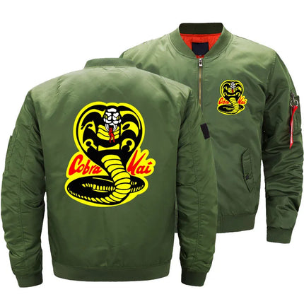 Men's Outwear Bomber Jackets Cobra Kai Karate Kid Pilot Air Military Motorcycle Windbreaker Thicken Coats Oversized 5XL