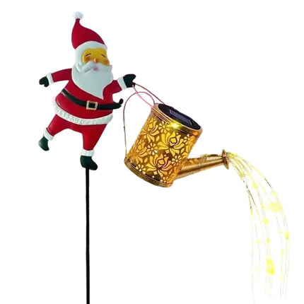 Christmas Solar Kettle Lights Garden Lawn Decorations Santa Claus Kettle Ground Lamp Solar LED Night Lights xmas Outdoor Decor