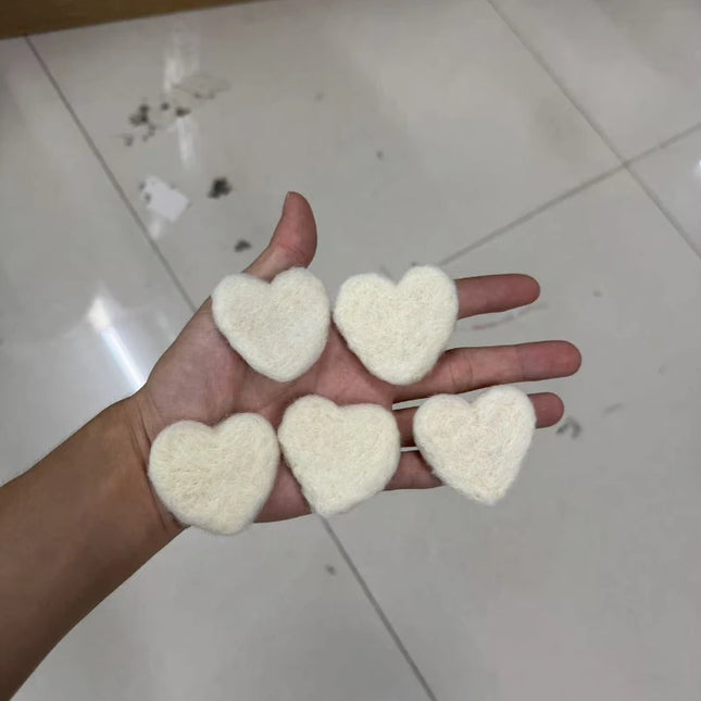 5 Stück/Packung Filzherz aus weicher Wolle, Requisiten für Neugeborenenfotografie, entzückende einfarbige handgemachte DIY Studio Baby Fotoshooting Accessoires
