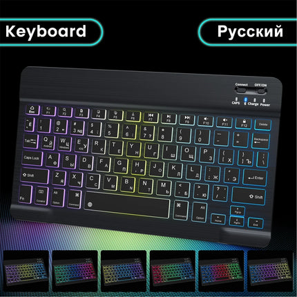 RGB Bluetooth Keyboard And Mouse Set Rechargeable Russian Keyboards Bluetooth Wireless Keyboard Mouse For Ipad Pro - product