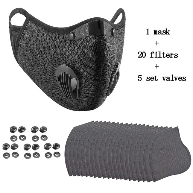 Cycling Face Mask Sport Washable Reusable with Filter Dust Mask Summer Facemask for Men Bandana Activated Carbon Filters