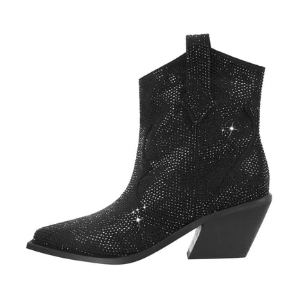 Onlymaker Women  Ankle Boots Chunky Heels  Comfortable Fashion Party Plus Size  Fashion Lady Western Cowgirl Booties