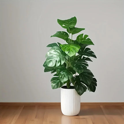 Artificial Monstera Palm Tree Realistic Plastic Green Plant for Home Office Wedding Christmas Without Flower pots