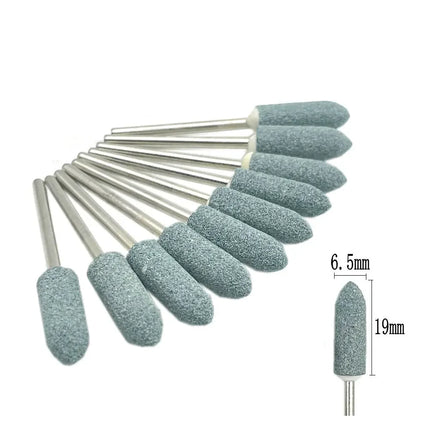 10pcs/set Corundum Nail Drill Bits 3/32" Rotary Ceramic Stone Burr Cutters for Manicure Nails Accessories Tool