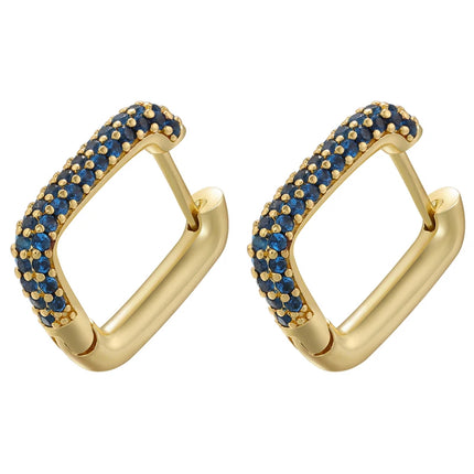 ZHUKOU Hoop earrings gold color silver color small hoop earrings crystal women rainbow earrings Fashion jewelry wholesale VE144