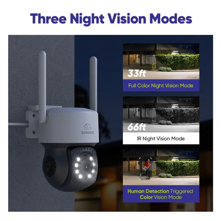 SANNCE 3MP PT Wireless Security Camera Pan & Tilt WiFi IP Cameras for SANNCE N98WHG NVR, AI Human Detection IR & Color night vision Wifi Camera