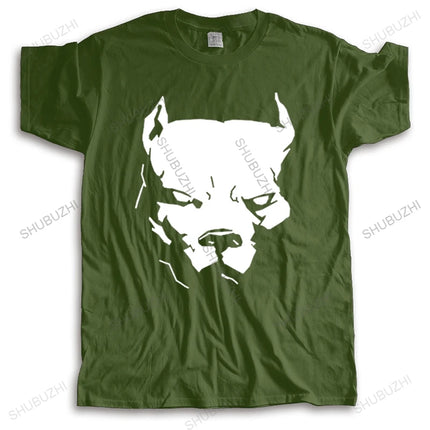 Fashion New PITBULL American Pit Bull Spiked Dog Collar Mens streetwear T-Shirts Size Men T Shirt Print Cotton Short Sleeve