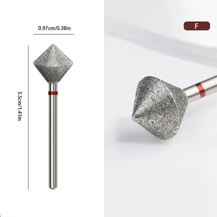 1/2Pcs C Radians Diamond Nail Drill Bit Milling Cutter Nail Edge Trimming Tool Diamond Sand Polishing Manicure Accessories
