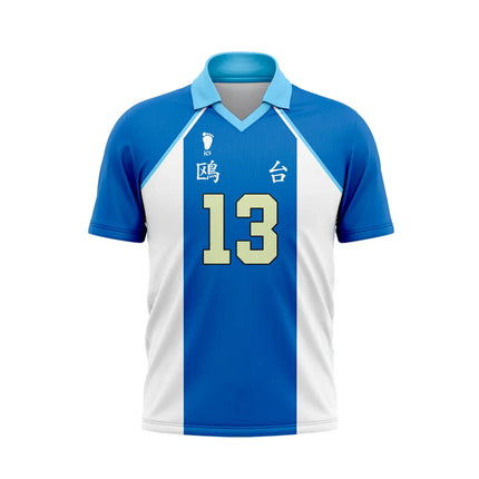 New Custom Name Haikyuu Karasuno High Hinata 10 Jersey Men Women Anime Volleyball Uniform Short Sleeve V-Neck Polo Sport T-Shirt
