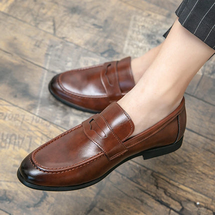 Men Casual Leather Shoes Dress Leather Loafers Men Classic Casual Business Shoes Trend Formal Party Social Leather Shoes Male