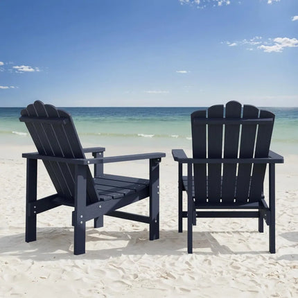 Set of 2 Stackable HDPE Adirondack Chair, Durable Weather Resistant Low Maintenance Poly Seating for Outdoor & Patio, Custom