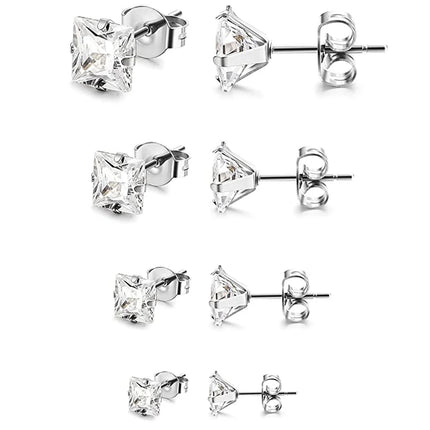 1 Pair Tiny Women Girls 14K Gold Plated Round Ball Stud Earrings Surgical Stainless Steel Earrings Set 2-6MM