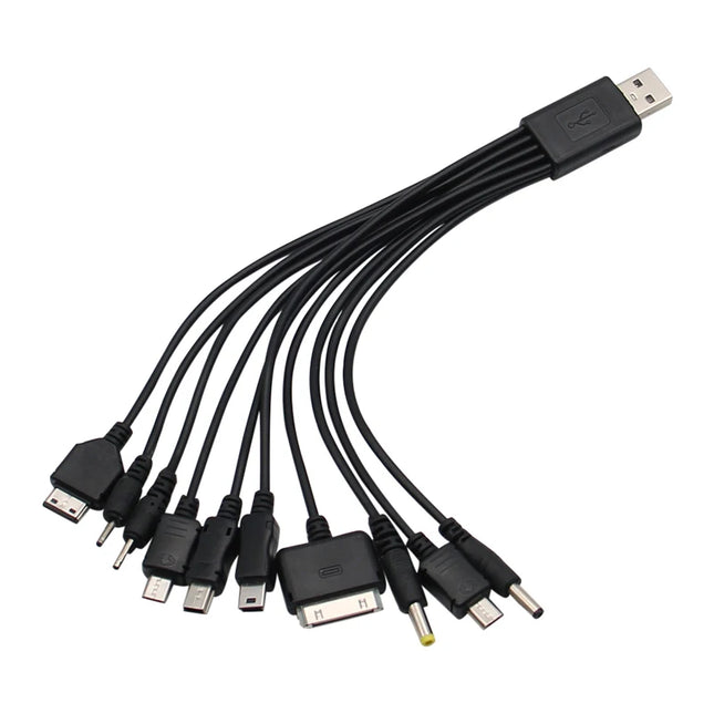 10In1 USB to Multi-ports USB Cable Universal Phone Charging Cable Multi-head Charging Cable Cord For Samsung Nokia - product