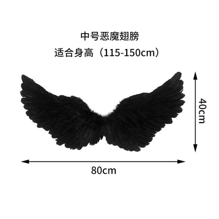 1Pc Kids Adult Party Swallow White Angel Feather Wings Wands Cosplay Elastic Straps Wedding Birthday Halloween Christmas