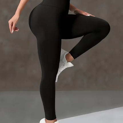 Women's High Waist Yoga Pants, Butt Lifting Wide Waistband Leggings, Adjustable Butt Lift Workout Trousers for Running Gym Fitne