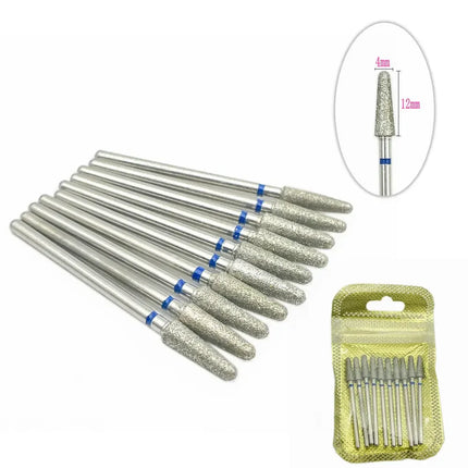10pcs Nail Milling Cutter Set Diamond Stone Electric Manicure Drills Nail Drill Cuticle Clean Bits Burr Accessories Nail Art
