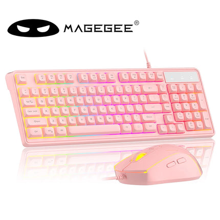 MageGee 98 Key RGB Mechanical Keyboard and Mouse Set Wired Gaming Combo Ergonomic Silent ABS Keycaps for PC Laptop - product