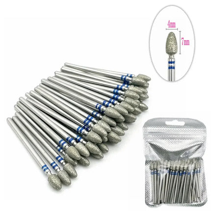 50pcs Diamond Nail Drill Cuticle Clean Bit Set Manicure Electric Cutter Bits Accessories Dead Skin Remove Tool