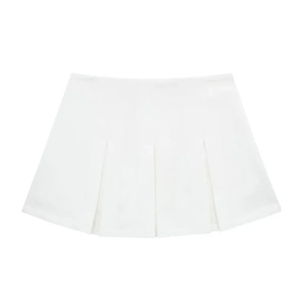 2025 New High Waisted Pleated Skirt Women Fashion Streetwear Side Zipper Mini Skirts Woman Casual All-Match Basic A-Line Skirts