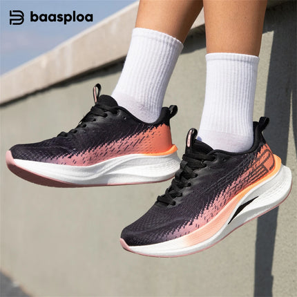 Baasploa Men Running Shoes Professional Training Women Carbon Plate Mesh Breathable Sneakers Male Lightweight Unisex Sport Shoes