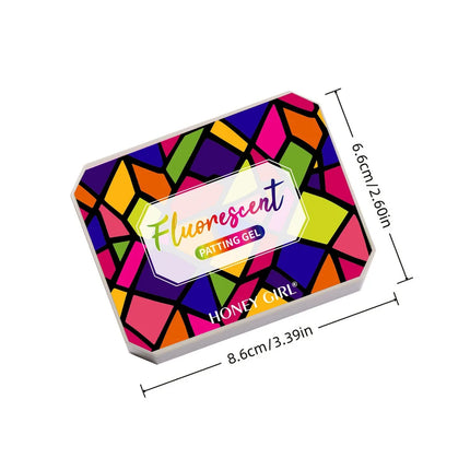 1pc Nine grid fluorescent pat gel transfer gel rainbow bright colors high saturation UV&LED nail polish gel salon DIY Y2K INS