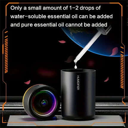 1pc Car Humidifier Colorful LED Aromatherapy Humidifier Silent Ultrasonic Air Aromatherapy Machine Suitable for Bedroom Office