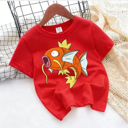2026 Pokemons Kawaii T-shirts for Children Pikachu Cartoon Cute Short-sleeved Top Boys Girls Summer Fashion Kawaii T-shirt Gift