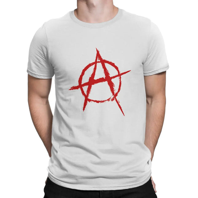 Anarquía Símbolos Anarquistas Camiseta Roja Hombre Ropa de Hombre Camiseta de Poliéster Para Hombre