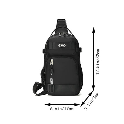 Riding Backpack for Men, Men's Chest Bag, Casual Men's Single Shoulder Bag, Lightweight and Large-Capacity Crossbody Bag
