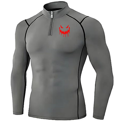 Men's Quick Dry Breathable Quarter Zip Polo Shirts Slim Fit Stretch Short Sleeve Stand Collar Workout Training Sport GYM