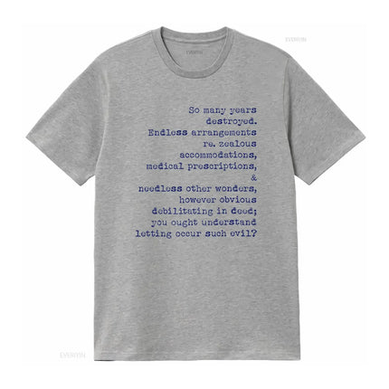 HOUSE of Leaves My Dear Zampano T Shirt Literary Text Crewneck vintage Washed Casual Top For Everyday Wear Unisex Stylish