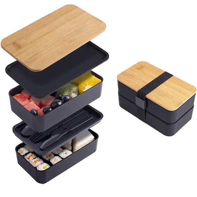 Adult Bento Lunch Box, 2-Tier Food Storage Container Set with Cutlery for Kids/children, Crisper - product image 7