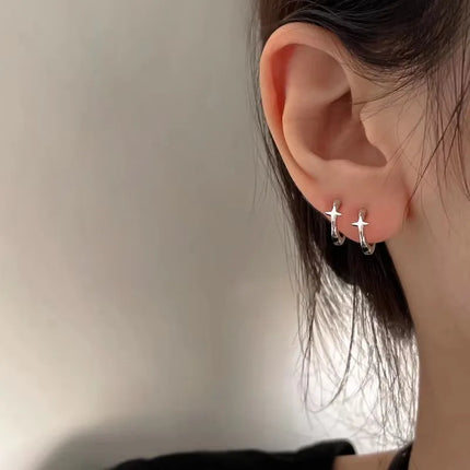 VENTFILLE 925 Sterling Silver Black Agate Rotund Earrings For Women Girl Originality Design Korean Jewelry Party Gifts Dropship