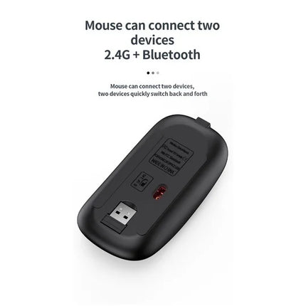 Gray Bluetooth 5.0 & 2.4G Wireless Keyboard Mouse Combo Rechargeable Full Size Wireless Keyboard For Notebook - product image