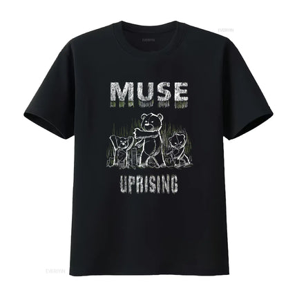 Best Seller Muse Uprising Bear Design Cotton T Shirt Merch for American Style vintage Washed Unisex streetwear homme graphic