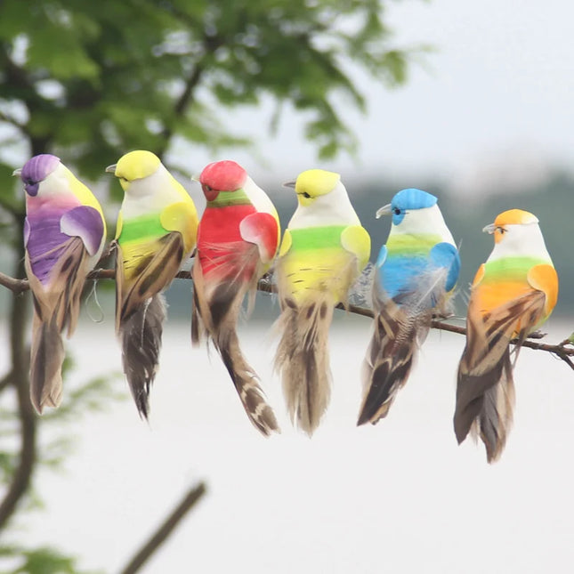 6PCS Artificial Feather Bird Fake Birds Christmas Decoration Foam Animal Wedding Home Garden Ornament - product image 9