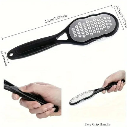 Stainless Steel Foot File - Anti-Splash Ergonomic File with Coarse/Fine Grit, Durable for Home Pedicure & Holiday - product i