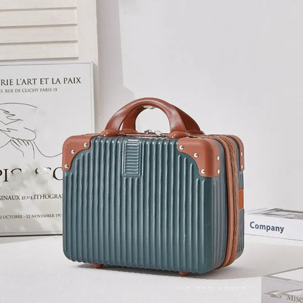 Hot Cosmetic Box 14 inch Mini Travel Suitcase Cosmetic Box Hand Luggage Organizer Makeup Case Small Password Box Boarding Case