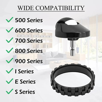Front Wheel Tires Skin Parts For IRobot Roomba I7 E5 E6 500 600 700 800 900 Series Anti-Slip IRobot Roomba Cleaner Parts