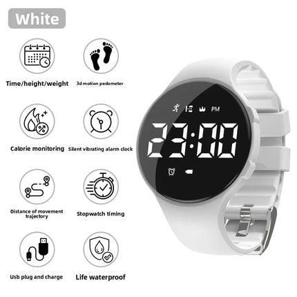 Boys Student Sports Watch, Vibration Silent Alarm, Waterproof Swimming, Pedometer, No APP, Electronic Wristband for Kids Teenage