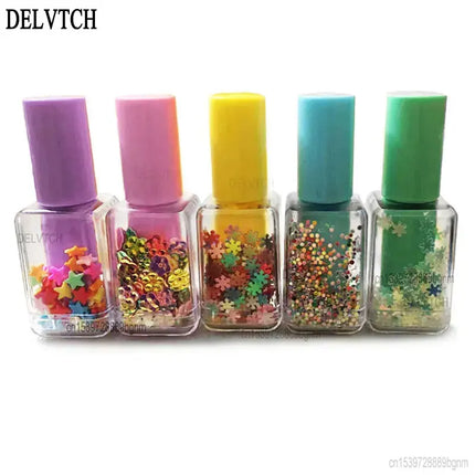 5Pcs Set Mini Sequin Nail Polish Bottle Highlighter Cute Kawaii Fluorescent Pen Art Graffiti Marker Painting Drawing Stationery