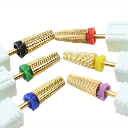 Professional 5 In 1 Golden Tungsten Steel Nail Milling Drill Bits Multi-Functional Carbide With High Hardness Manicure Tool Acce