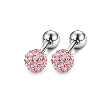 1-12 Pairs Shiny Zirconia Cartilage Stud Earring Tragus Helix Piercing Barbell Star Heart Ball Cartilage Earrings Set for Women