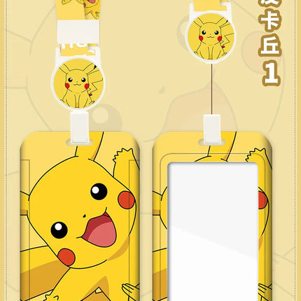 Pokemon Anime Pikachu Card Holder Kawaii ID Card Bank Card Subway Bus Card Cartoon Student ID Boy Girl Work Badge Card Holder