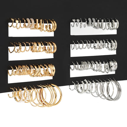 48Pcs Fashion Creative Smooth Big Round Hoop Earring Vintage Aesthetic Imitation Pearl Earrings Women's Charm Daily Life Jewelry